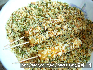 두뇌성장을 위한 간식!~견과떡꼬치!!~