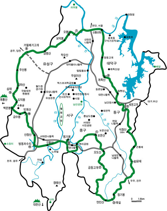  대전둘레산길잇기 