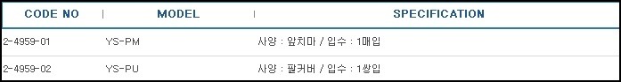 내열·내절창보호구(앞치마, 팔토시),APRON OVERSLEEVE CUT AND HEAT RESISTANT 