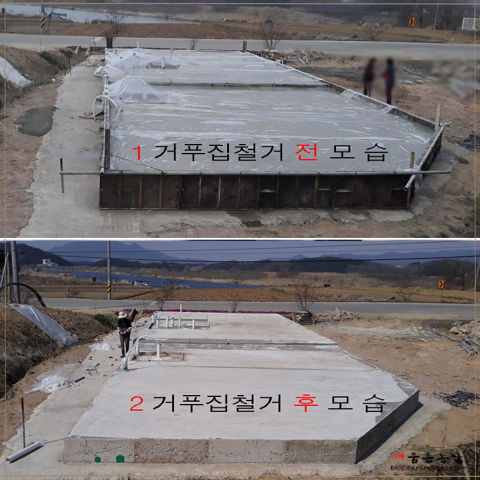 집짓기6일차(유로폼/비닐제거작업)