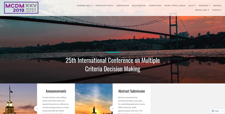 25th International Conference on Multiple Criteria Decision Making
